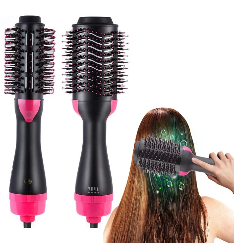 

1000W Hot air brush 2 in 1 hair dryer brush Ion negative hair curler straightener electric hair dryer comb brush styler