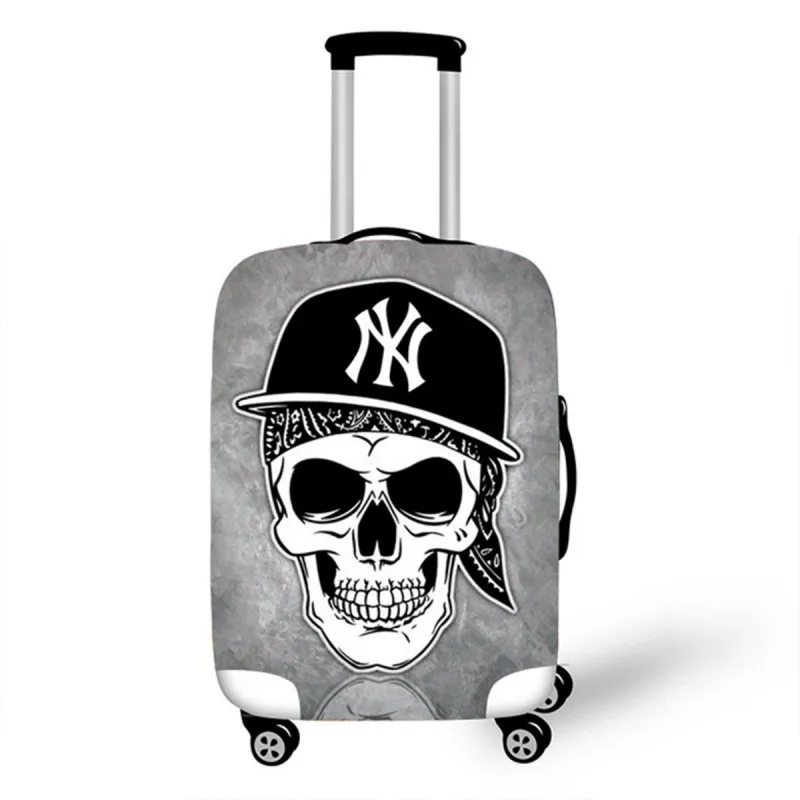 Skull Suitcase Cover Protector For 18-32 Inch Trolley Case Elastic Thick Travel Dust Cover Baggage Luggage Protective Cover