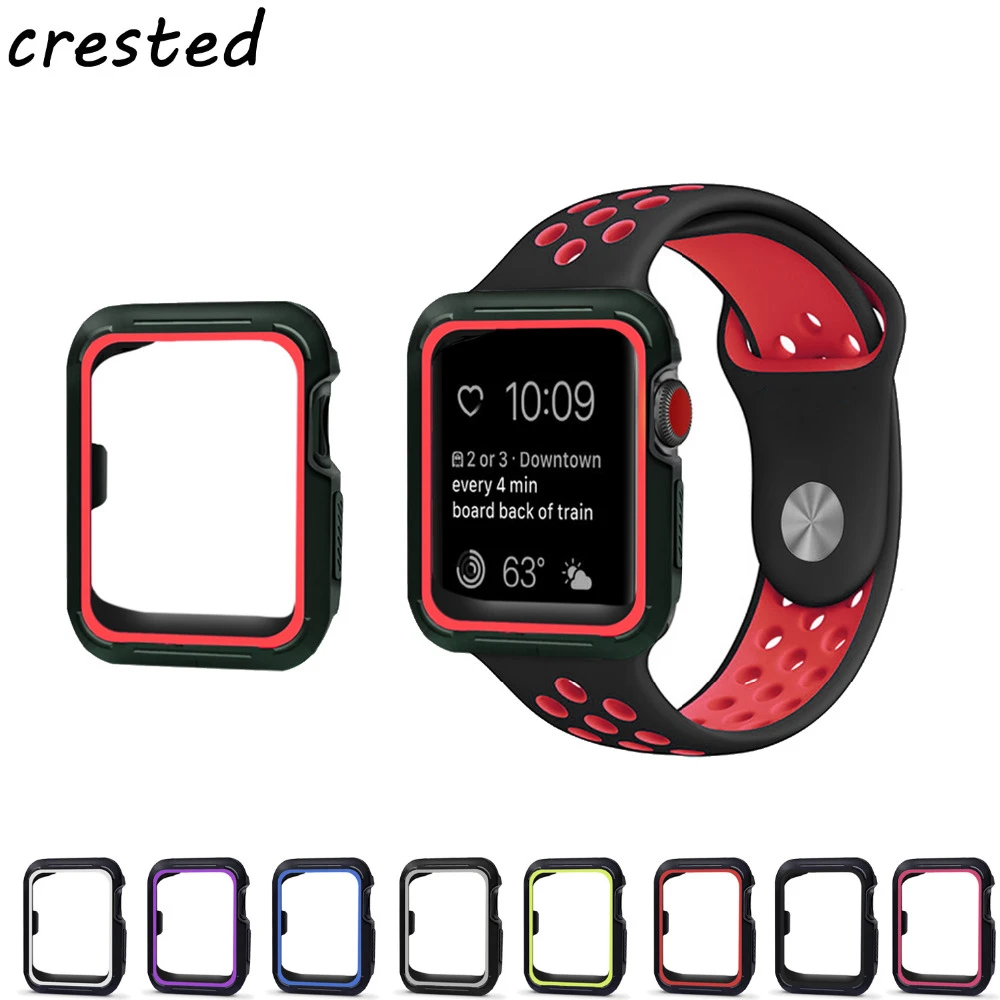 Silicone watch case for apple watch Nike Band strap bracelet 38/42 mm  rubber protector case For iwatch 3/2/1 Nike Sport band