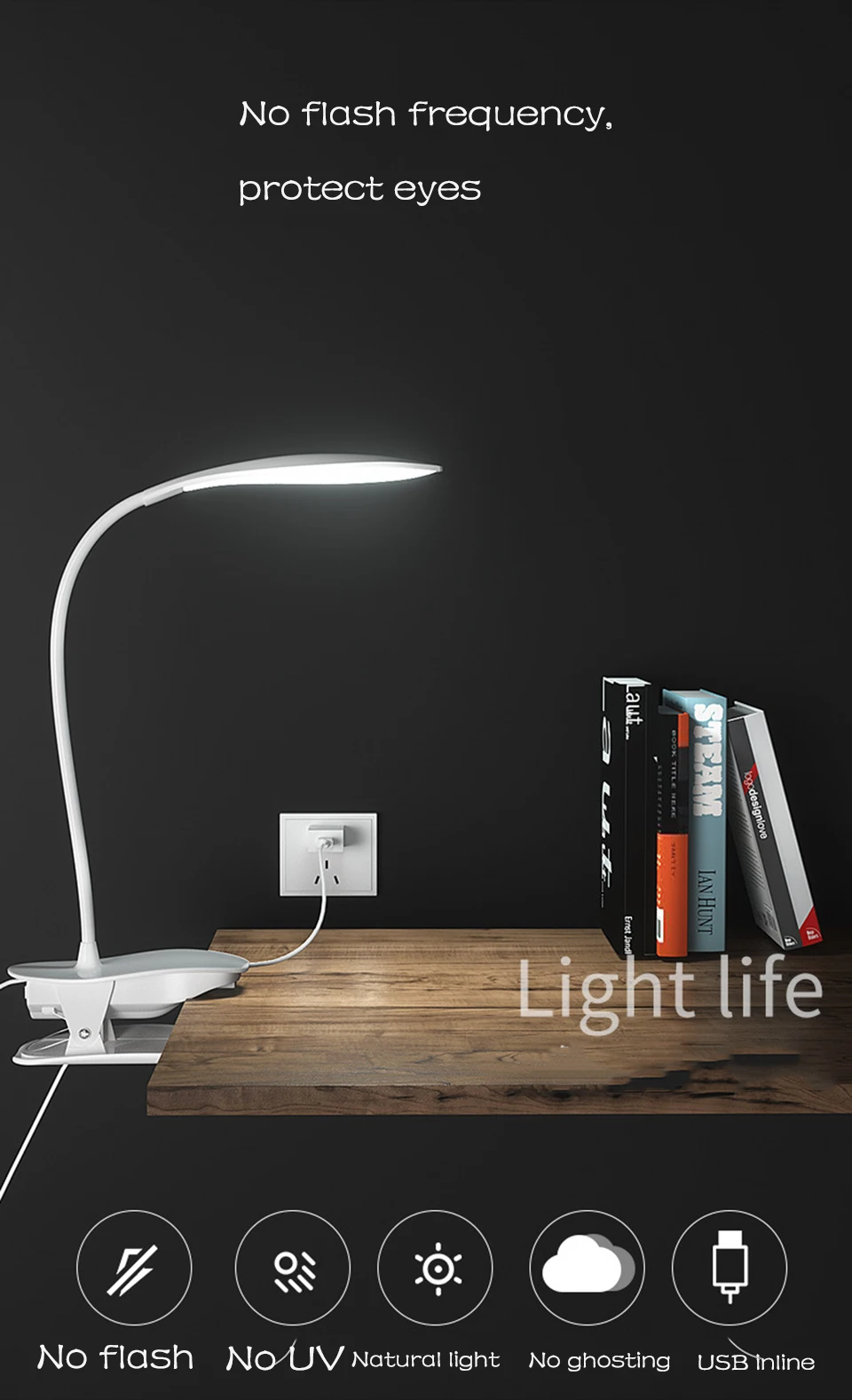 Настольная лампа USB светодиодный настольный светильник 20 светодиодный настольный светильник с зажимом для чтения книг ночной Светильник Светодиодный настольный светильник для защиты глаз Настольный светильник