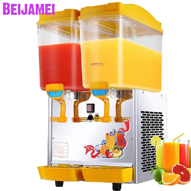 

BEIJAMEI 17L*2 Double Cylinder Dispenser Cold and Hot Drink Machine Commercial Spray Stir Beverage Juice Dispenser