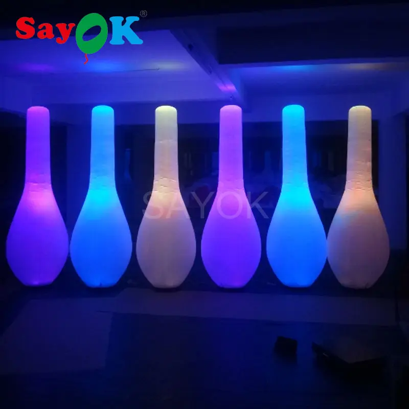 

free freight inflatable led party weeding decoration inflatable flower vase/inflatable bowling shape led with 16 color control