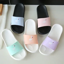 

KLV Fashion Women Slides Flamingo Cartoon Slippers Sandals Beach Shoes Flip Flops EVA + Rubber