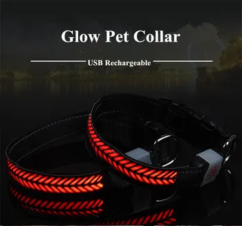 

A59 Glow Flashing Dog Cat Collars Reflective Glow dog collar Pet LED Collar Night Safety USB rechargeable