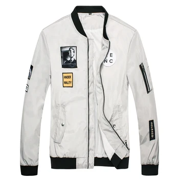 

Vogue Men Patchwork Jacket Plus 4XL Zipper Design Stand Collar Air Force Male Brand Clothing Spring Autumn Bomber Jackets