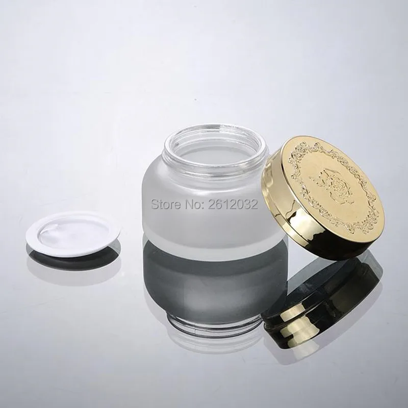 30G 50G frosted White Make up Glass Jar With Lids Seal Container Cosmetic Packaging, Glass Cream Pot F20173682