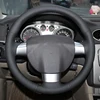 AOSRRUN Black Leather Hand-stitched Car Steering Wheel Cover For Ford Focus 2 2005-2010 3-Spoke Car accessories ► Photo 2/3