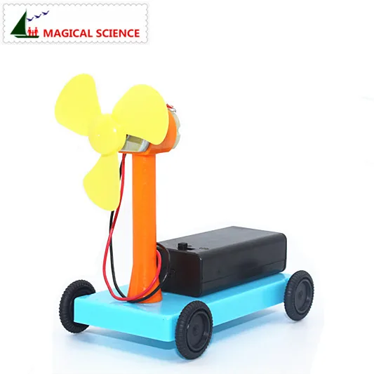 

wholesale Wind trolley experiment Homemade wind driving force car DIY materials,home school educational kit for kids