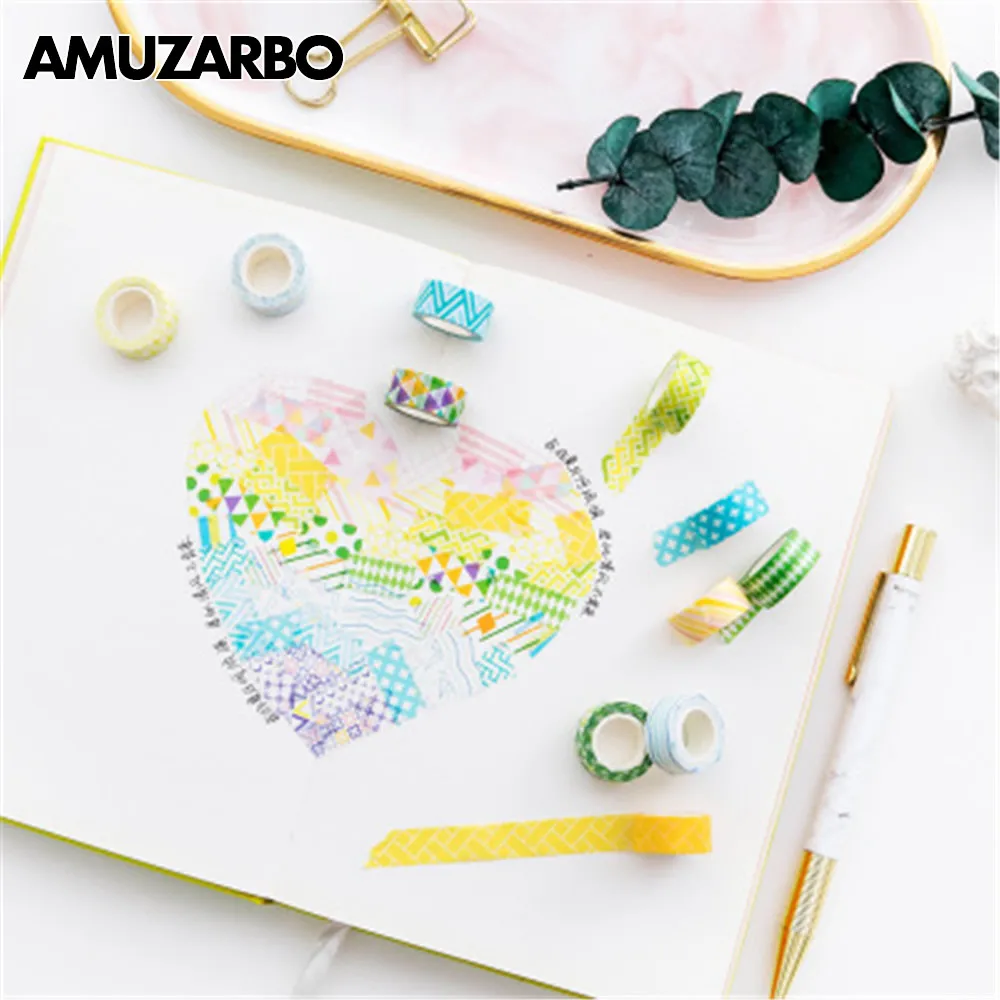 

4 Pcs/Box super mini Flowers Basic Solid Color paper Washi Adhesive Tape DIY Scrapbooking Sticker Label Masking Tape 10mm*3m