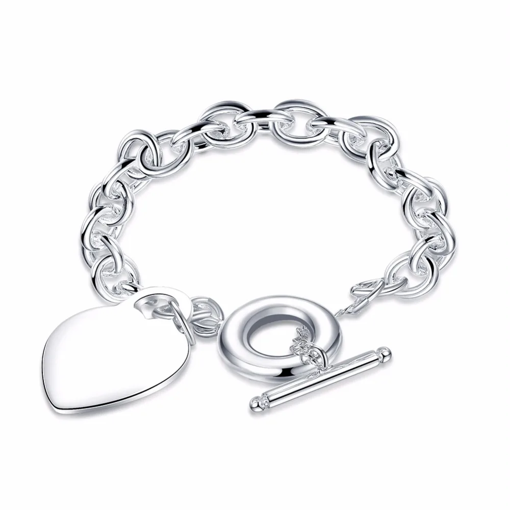 Модный комплект ювелирных изделий, 925 штампованное посеребренное ожерелье и браслет известного бренда красивые украшения. Хорошее качество S76