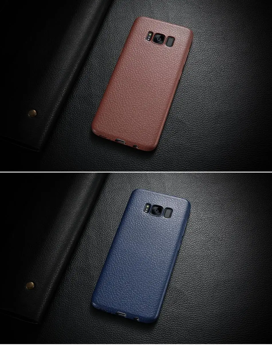 For Samsung Galaxy S8 Plus 360 Full Cover TPU Case Ultra Thin Litchi Pattern YYF (3)