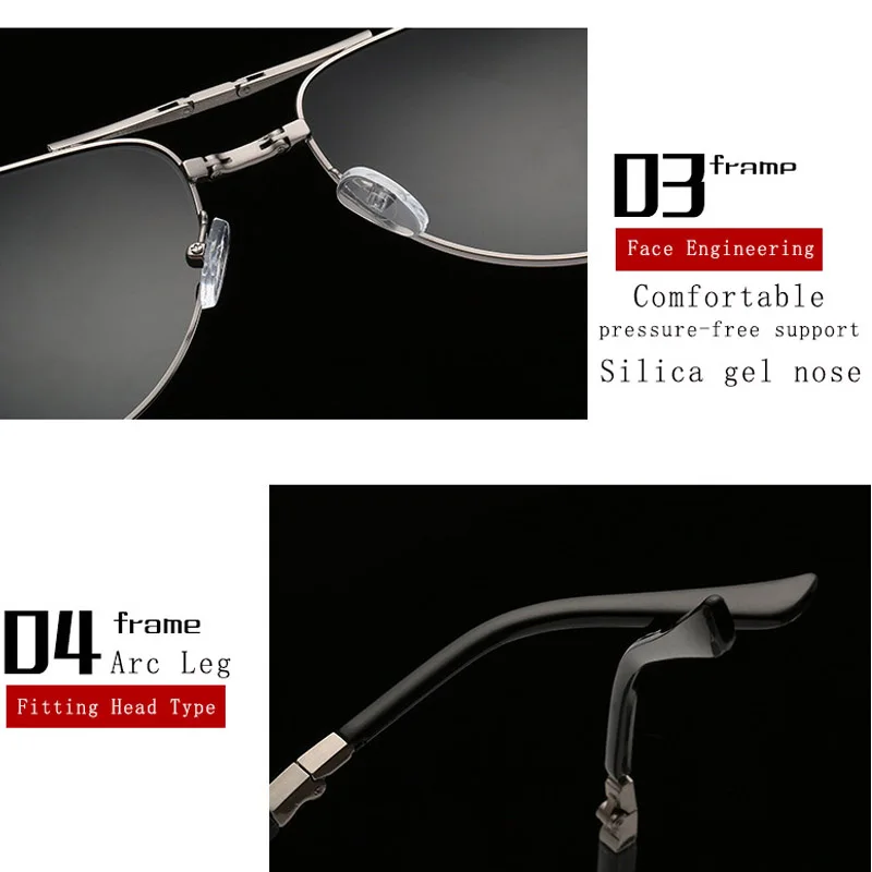 Men/'s Folding Polarized Sunglasses Foldable Designer Women Glasses Metal Eyewear