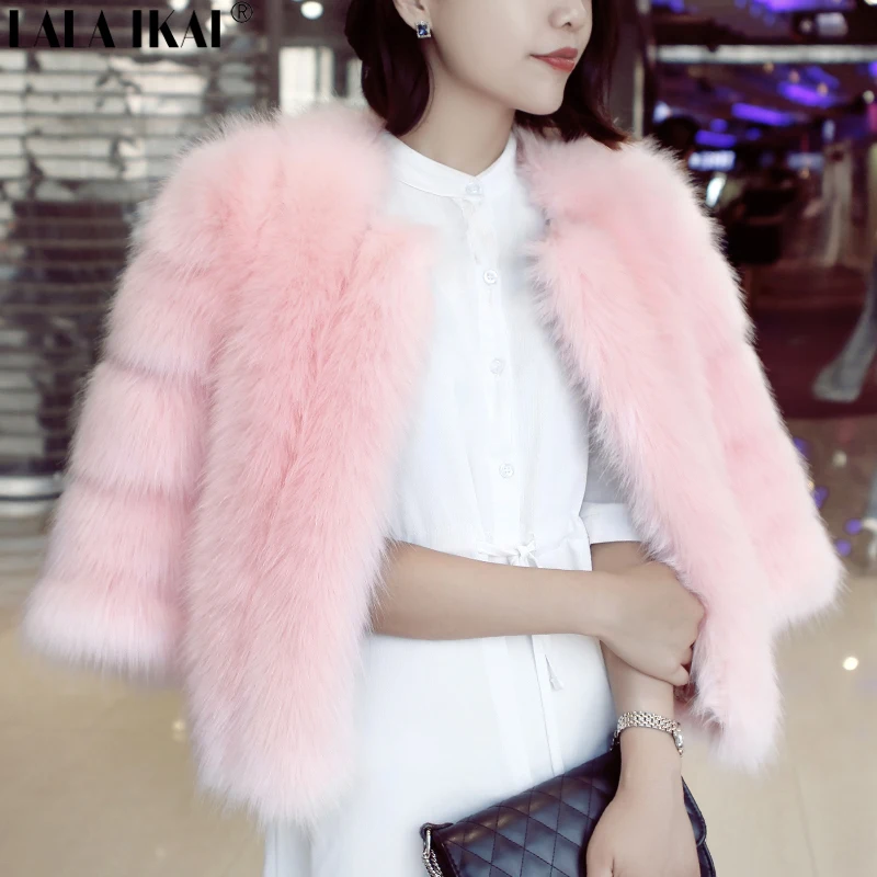 Brand Rihanna Red Heart Faux Fur Coat Ladies Fashion Kendall Jenner ... Chic Pink Fox Fur Jackets Coats Women Short Faux Fur Coat Autumn Winter Outerwear Thicken Warm