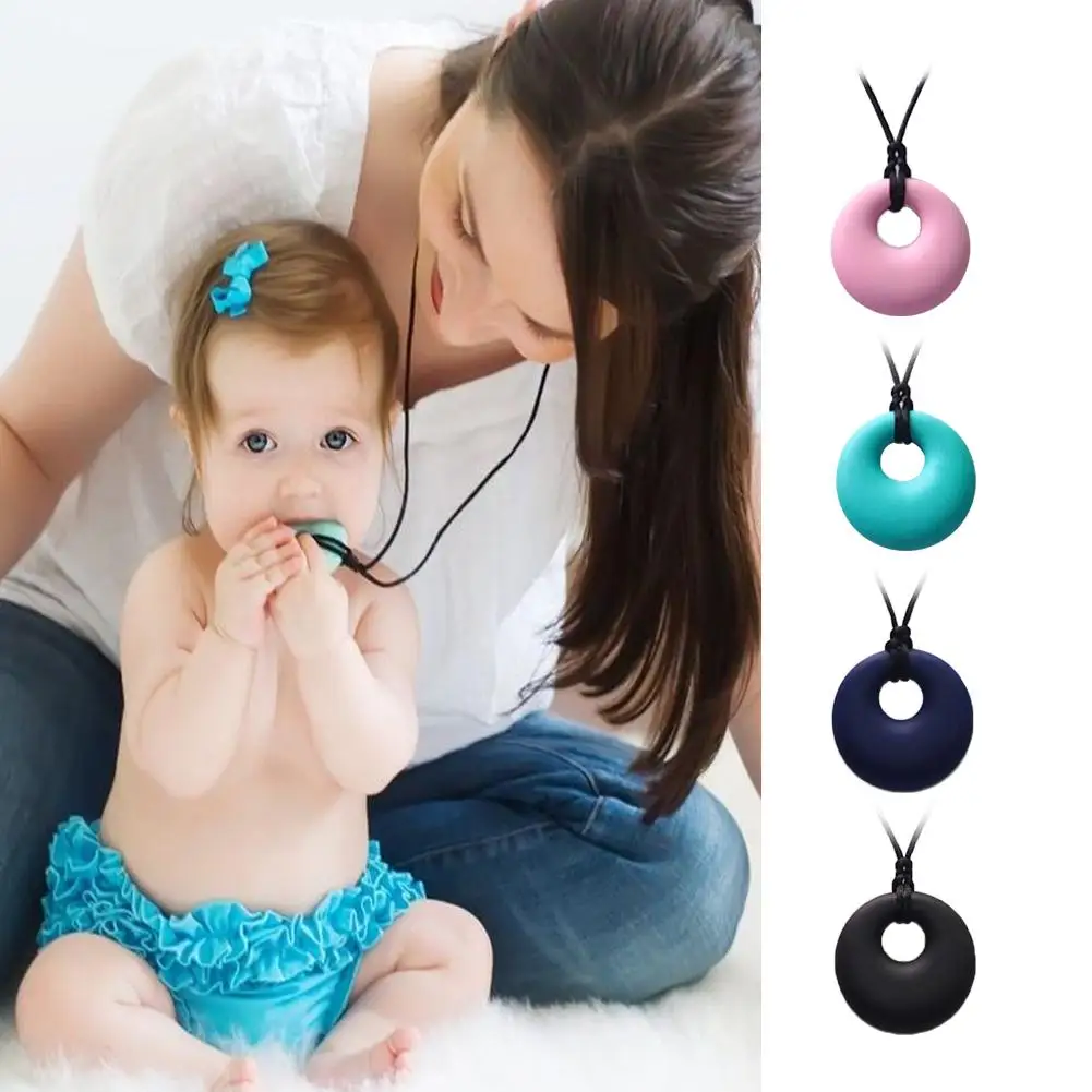 Infant Baby Safe Teether Silicone Necklace Chain Chewing Tooth Teething