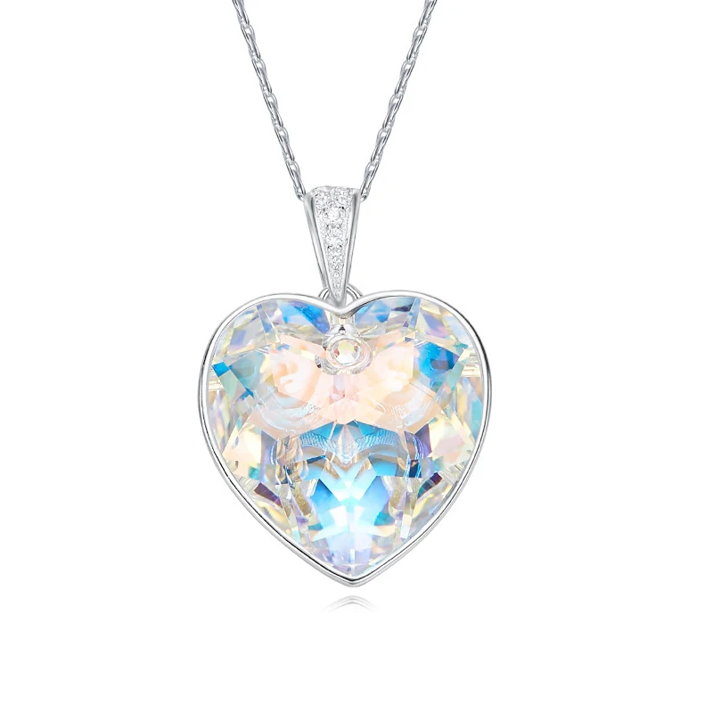 

925 Sterling Silver Embellished with crystals from Swarovski Necklaces for Women Elegant Extraordinary Heart Shape