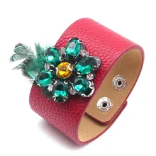 D& D новые модные кожаные Стразы-браслеты для женщин, очаровательные и благородные модные ювелирные изделия, браслет