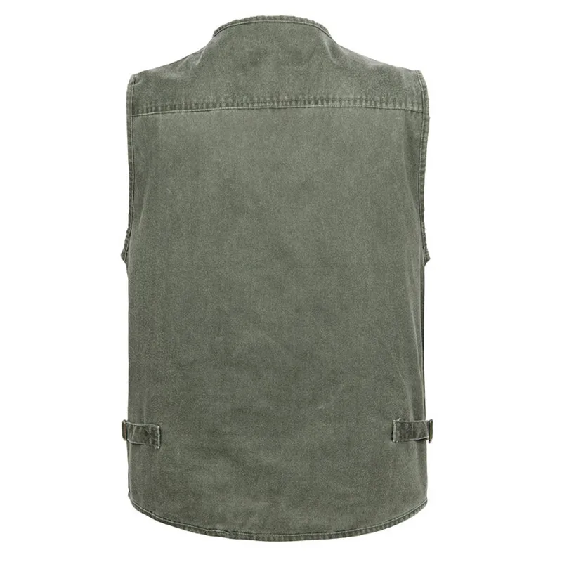 TACVASEN Denim Vest Men Big Size Travel Vest Outdoor Cooling Hiking Vest Photographer Waistcoat Cowboy Vest Summer Hunting Vests