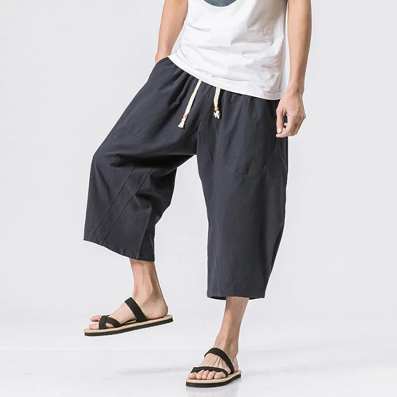 2019 New Japanese Samurai Boho Boggy Drop Crotch Loose Harem Pants