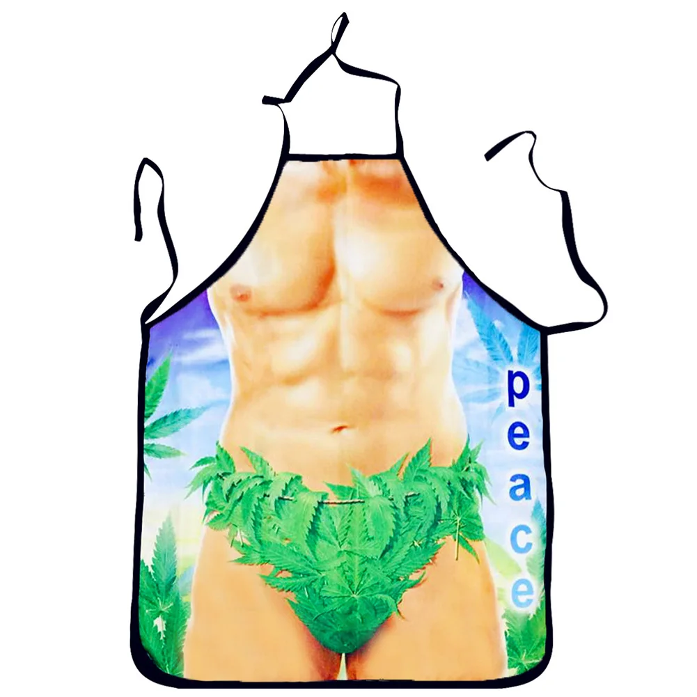 1Pcs Fashion Sexy Man Women 3D Printed Apron Bibs Home Cooking Baking Party Funny Cleaning Aprons Kitchen Accessories