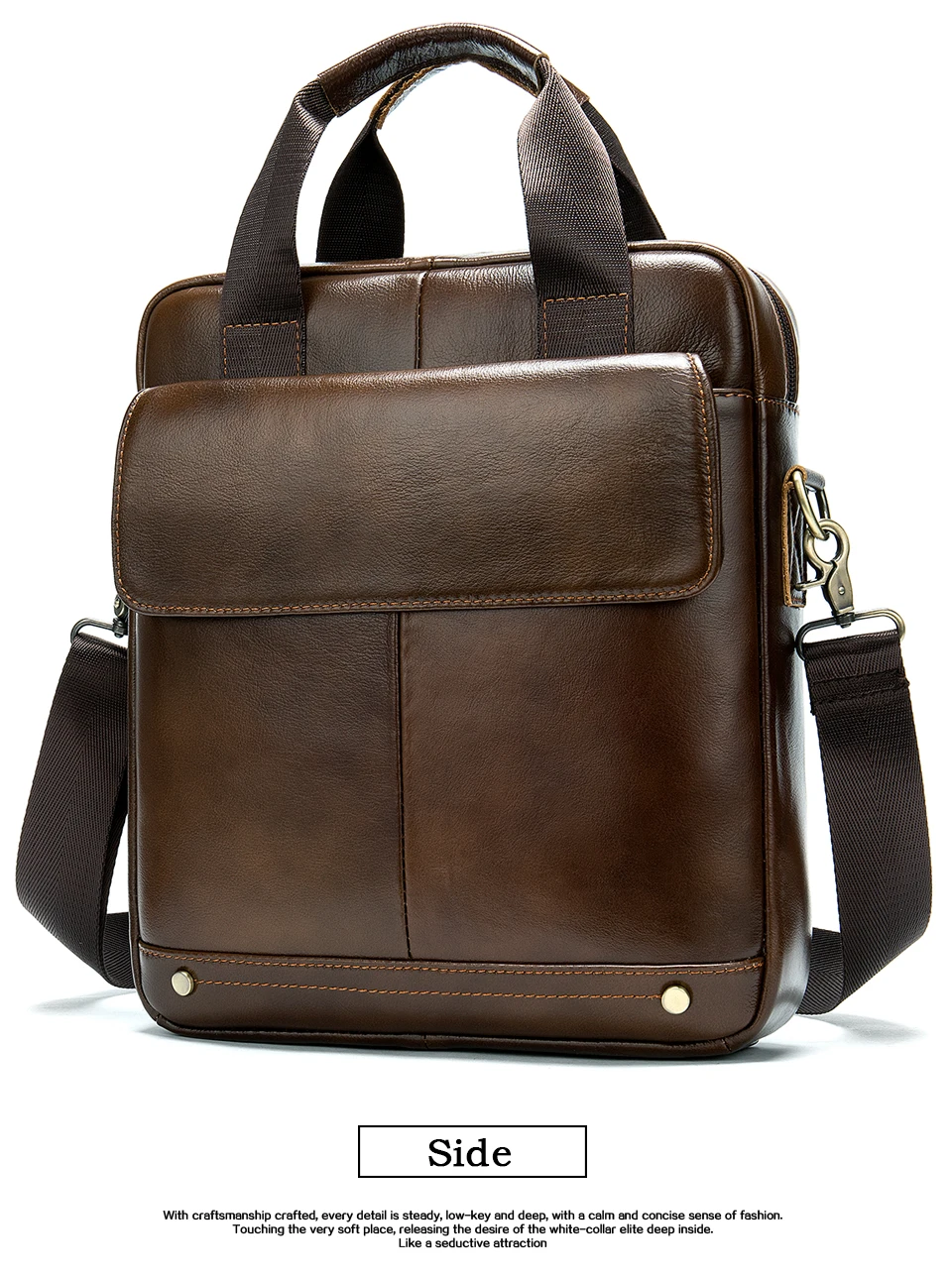 Men's Shoulder Bag Men Genuine Leather Casual Purses and Handbags for Money Ipad Crossbody Bags Gifts bolsas male11