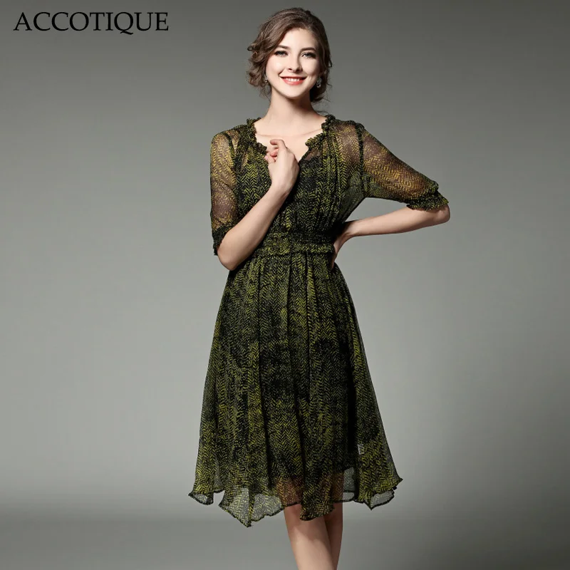

2017 New Spring Summer Women's Fashion Silk Hollow Out Knee-Length Dress Lady V-Neck Plus Size Slim Short Sleeve Dresses