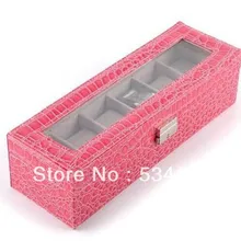 Может поместиться в 6 часов розово-красные часы Подарочная коробка, продвижение продаж практичные кожаные часы boxes8.5* 31*10 см