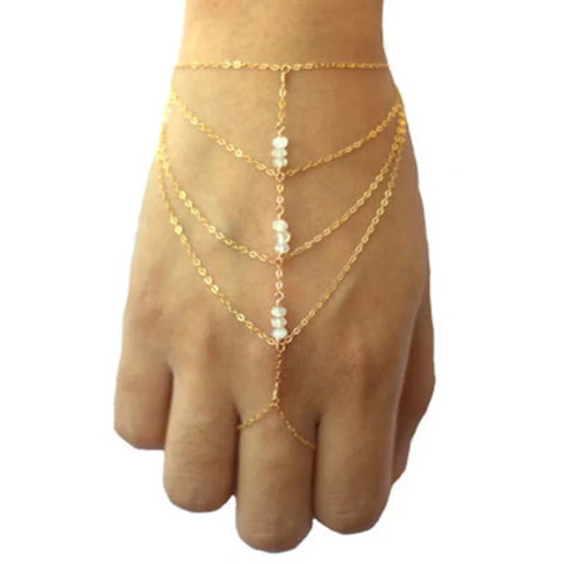 

European and American foreign trade jewelry fashion simple summer speed sell Qualcomm hot crystal multi-layer finger bracelet br