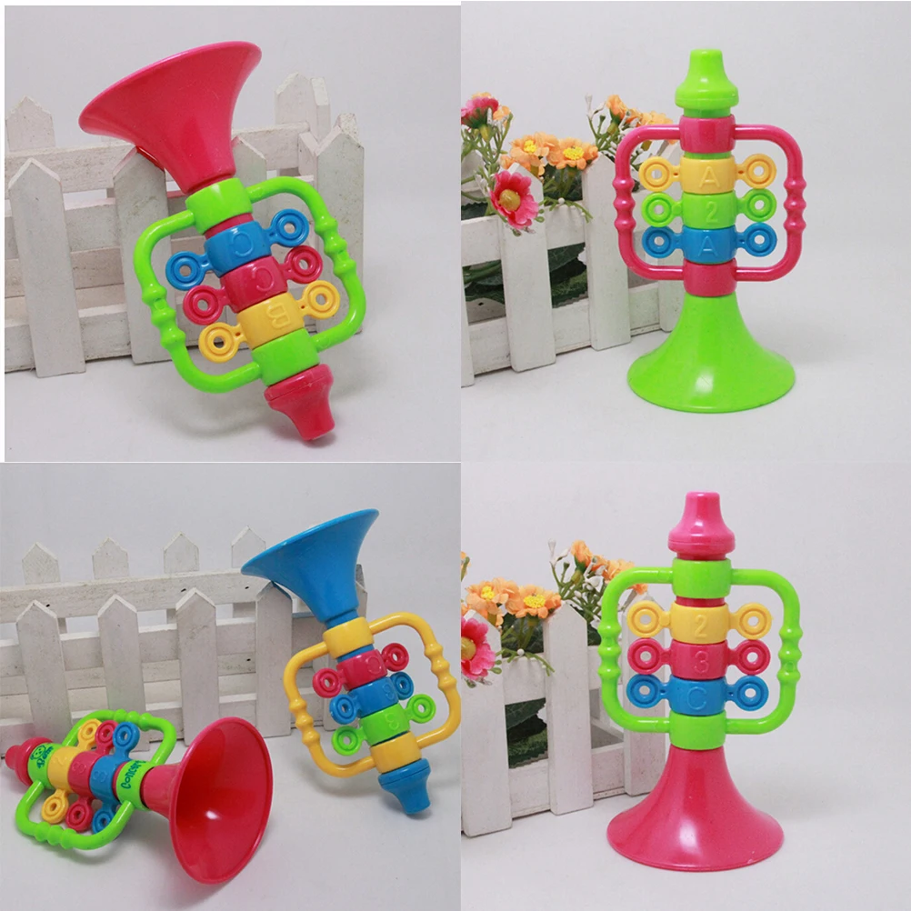 Kids Baby Cute Plastic Colorful Trumpet Speaker Children Musical Instruments Educational Letter
