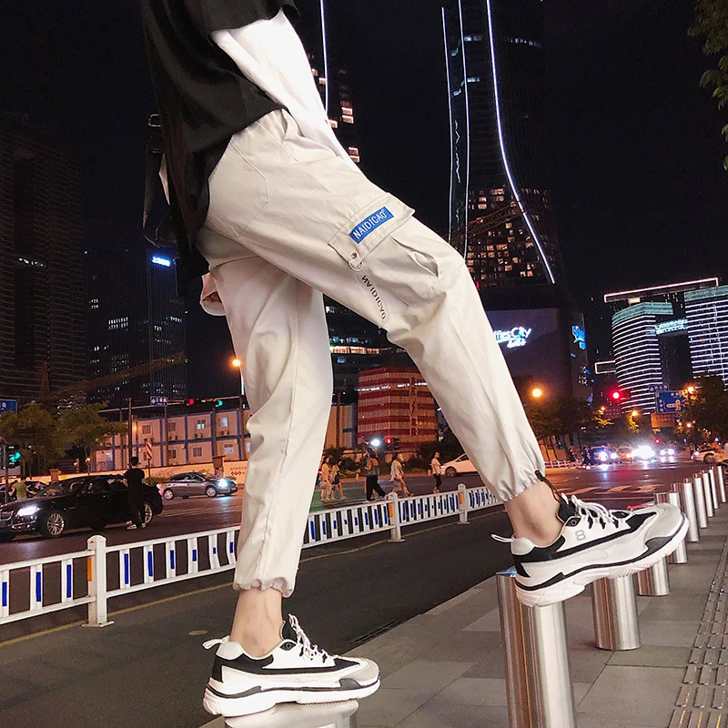 

The new spring 2018 spring/summer fashion Japanese department men's pure color big size baggy trend teenagers' feet casual pants