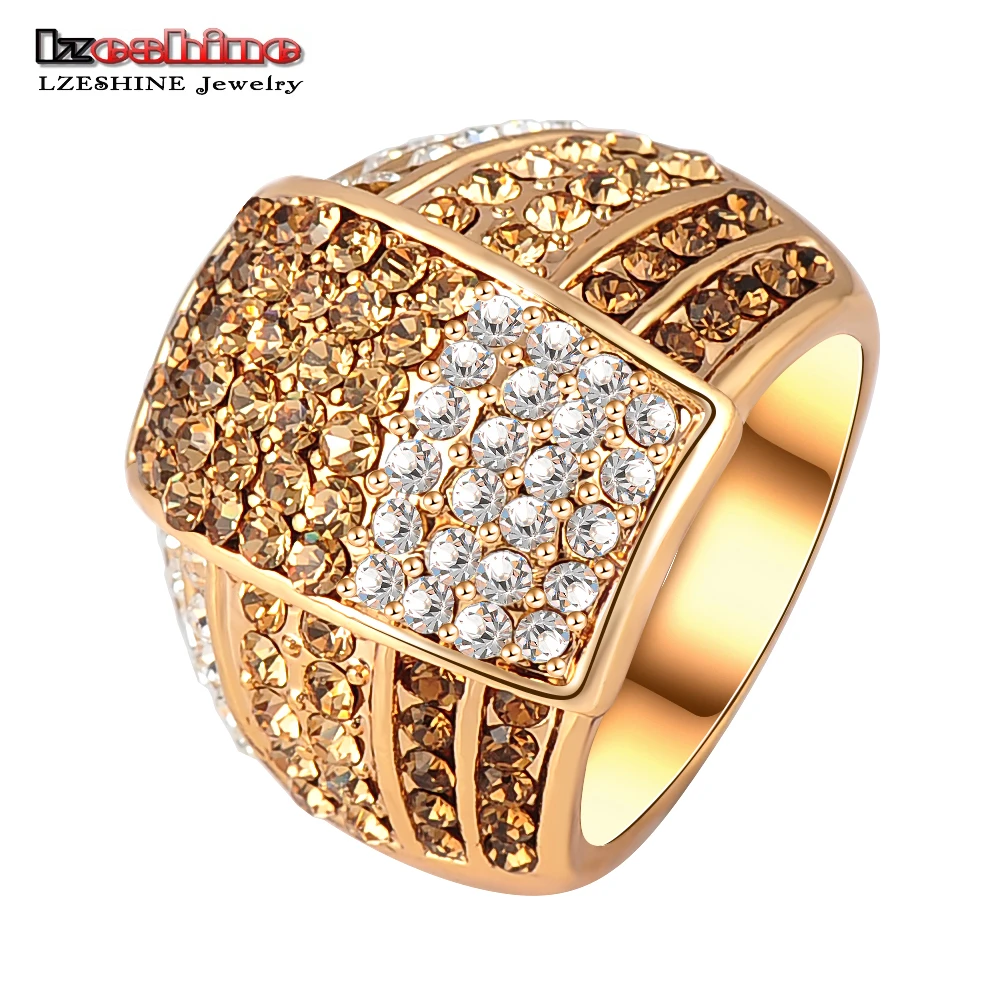 Trendy New Jewellery Ring Gold Color Women Rings Made With Genuine SWA Element Austrian Crystal