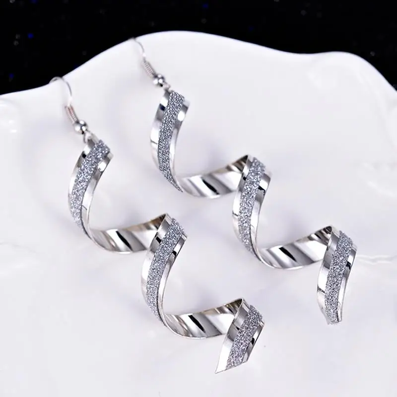 Punk font b Women b font Twist Spiral font b Earrings b font Lady Girl Dangle