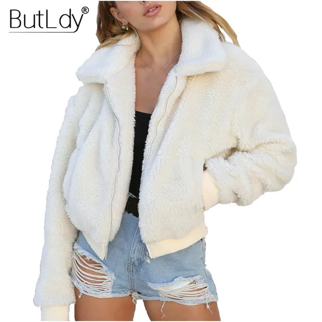Zipper Warm Short Jacket Coat Women Winter 2018 Fashion