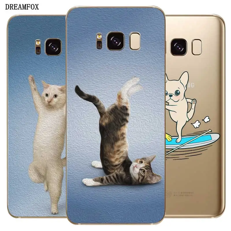 N476 Йога кошек и собак мягкий чехол для samsung Galaxy A2 Core A6 A7 A8 A9 A10 A30 A40 A50 A60 A70 A8S A9S A20E