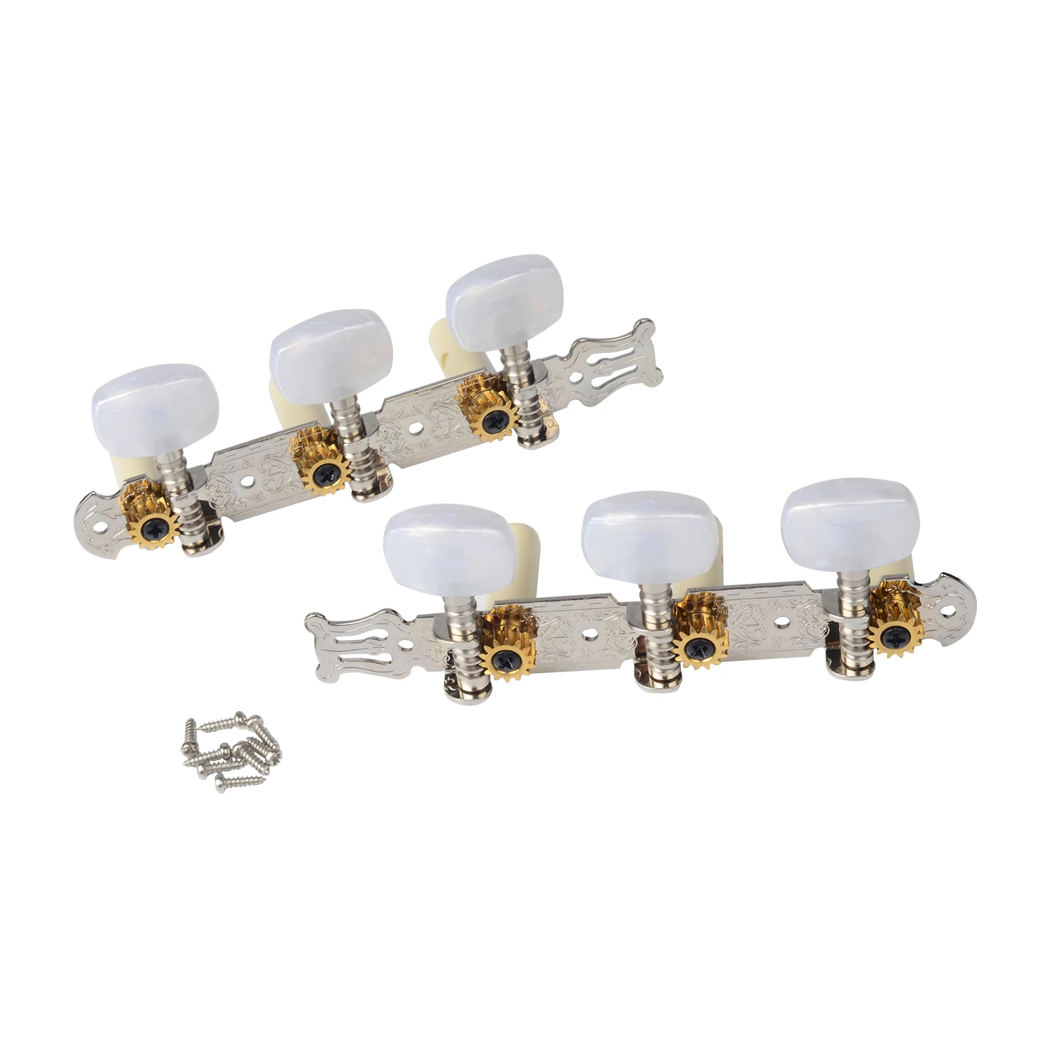 White Knob Guitar Machine Heads For Classic Guitar Gear Ratio 115 Gold