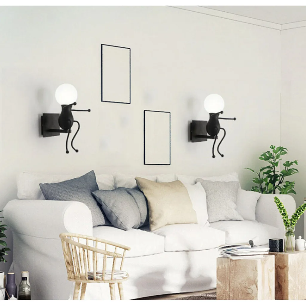 

Vintage Industrial Robot Wall Lights Sconce Lamp Light Fittings For Kid's room Creative personality robot wall light