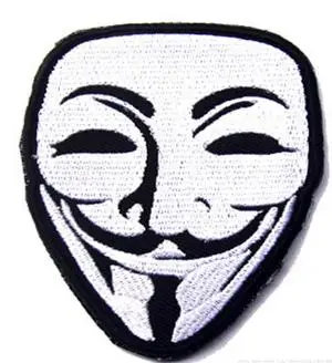 Анонимная V for Vendetta» вышитые патч парень fawk маска военные guntarget моральные нашивки для рюкзак жакет - Цвет: Антикварная бронза