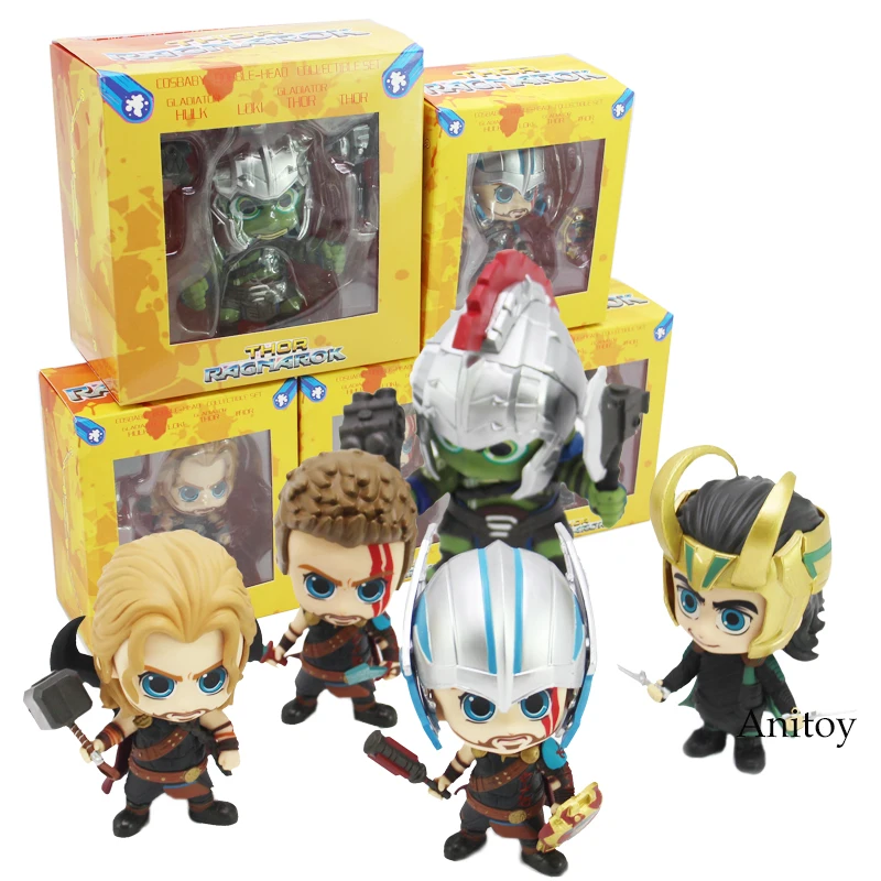 

Thor 3 Ragnarok Thor Loki Gladiator Hulk Bobble Head Doll PVC Figure Car Decoration Toy 5 Styles