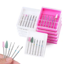 6pcs Ceramic Diamond Nail Drill Mix Bits Set Milling Cutter for Manicure Machine Cuticle Gel Remover Pedicure Cutters Nail Art