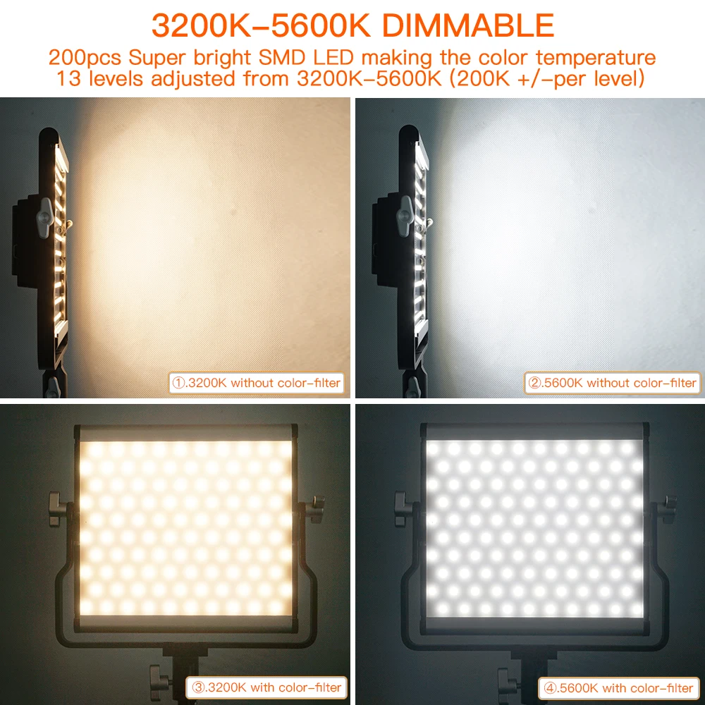 Professional Photography & Video LED Lighting With Tripod Dimmable Cold & Warm Light Sadoun.com
