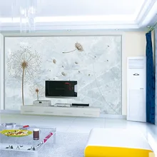 Пользовательские 3D печать DIY ткань и текстильные обои для стен ткань обои матовый шелк для гостиной цветы Одуванчик рабочего стола