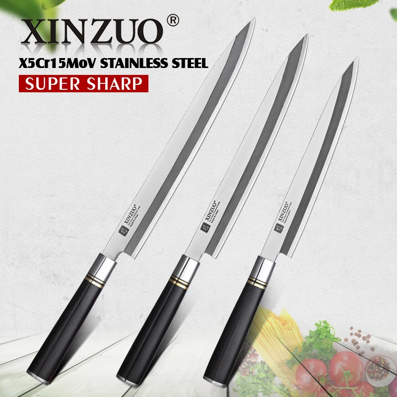  XINZUO 240/270/300mm Filleting Knife with Scabbard X5Cr15MoV Steel Kitchen Knives Japanese Sashimi  - 32701051250