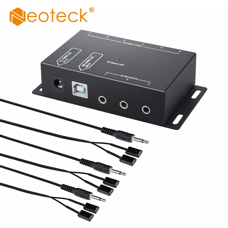 

Neoteck IR Extender Hidden IR Repeater System IR Infrared Remote Control Repeater 6 Emitters with 1 Receiver With EU/US/UK Plug