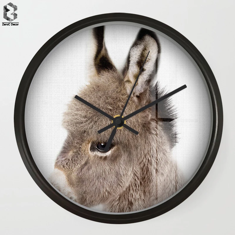 

Chic Art Wall Clock Donkey For Kids Room Wall Decor, Table Decorative Mute Quartz Clocks Nordic Saat Nursery Home Decoration