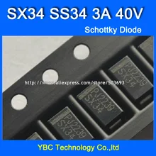 200 шт./лот SX34 SS34 3A/40 V SMA 1N5822 диод Шоттки