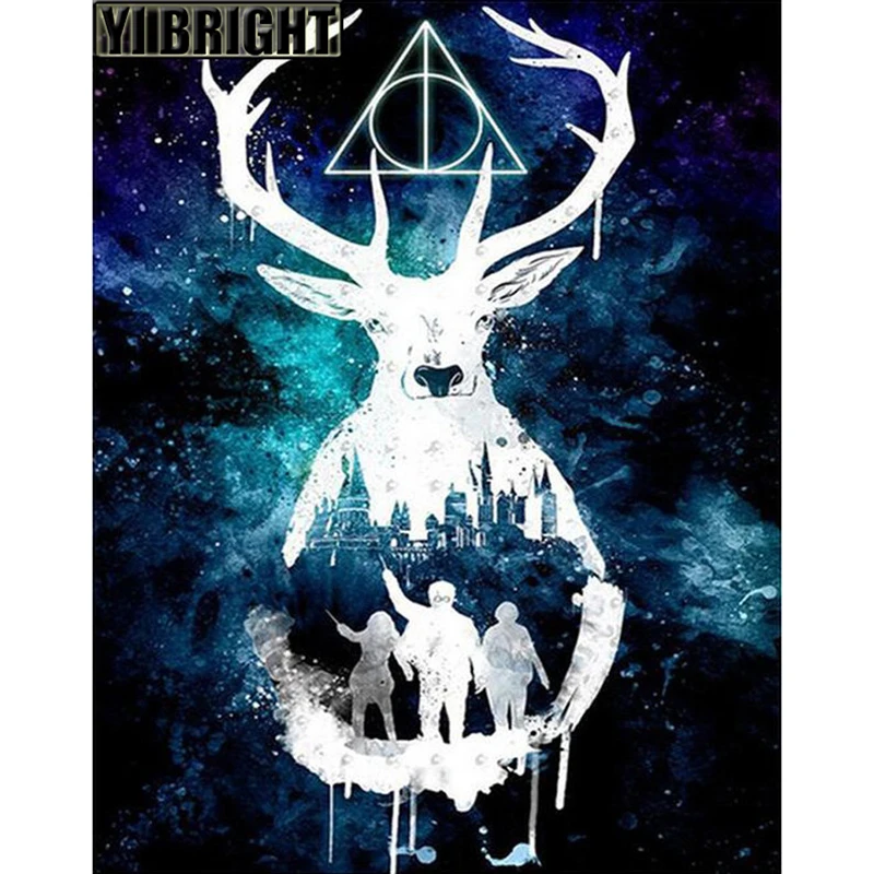 

Full Diamond Embroidery 5D DIY Diamond Painting "Harry Potter & Fantasy Deer" Cross Stitch Picutre Of Mosaic Home Decoration GT