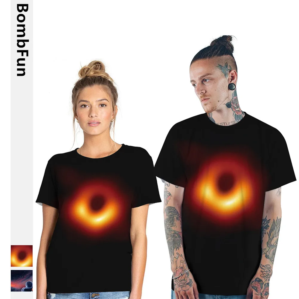 

Men&Women Summer T-shirt Space Galaxy 3d Print Black Hole shirts Harajuku Hip Hop Pullovers Tops Motorcycle Tees High Quality