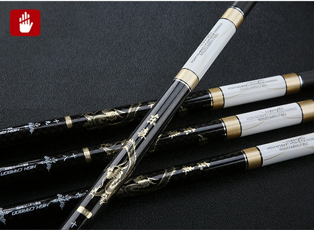 Fibra de Carbono Vara de Pesca Difícil para Grande Hight Taiwan Telescópica Pólo Mão Haste Super Carpa Peixe 3.6 M-8.1 m 8 Esporte e Lazer
