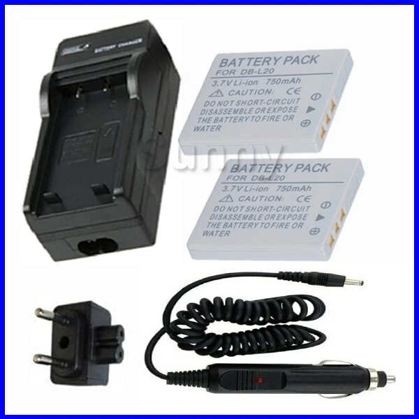 Аккумулятор (2 упаковки) + зарядное устройство для Sanyo DBL20 DB-L20 дБ L20 DB-L20A