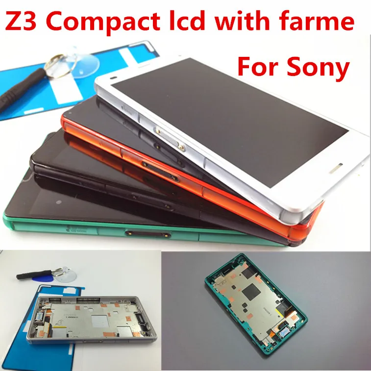 Lcd для SONY Xperia Z3 Compact дисплей сенсорный экран с заглушка рамы задняя крышка Z3 Mini D5803 D5833 для SONY Z3 Compact lcd