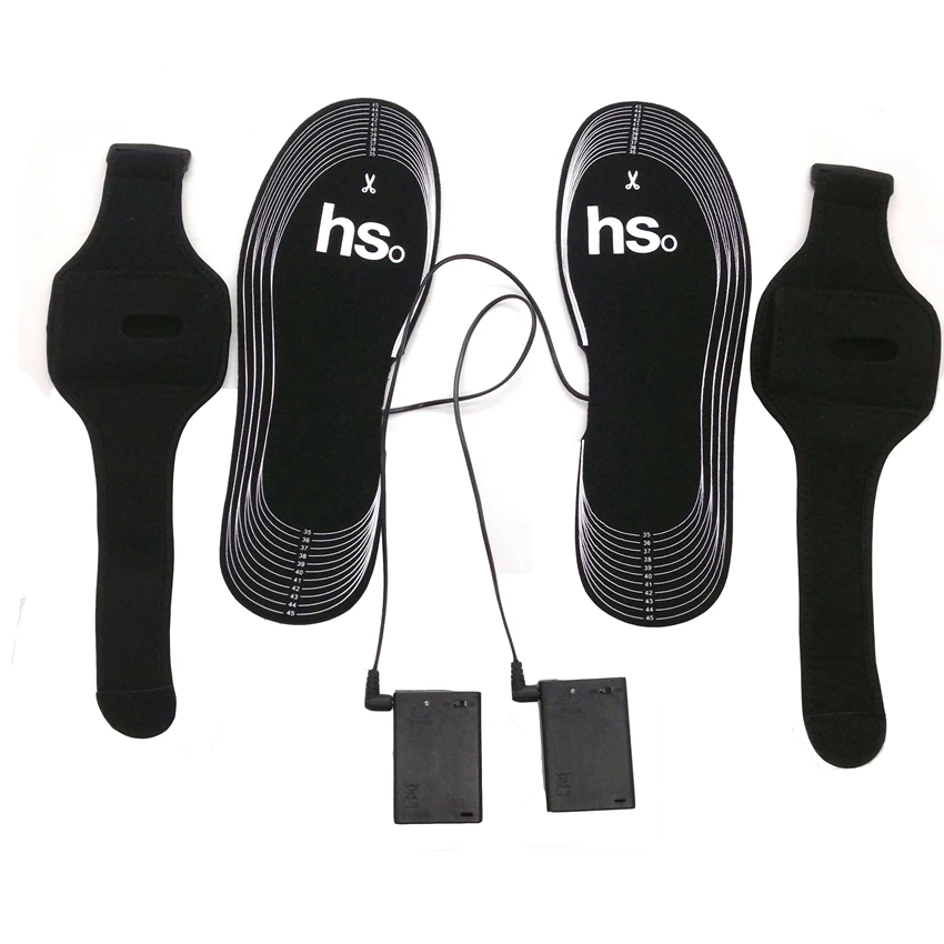 

AA Battery Powered Electric Heated Insole Foot Warmer Light Weight Soft EVA Heating Soles for Men Women 4.5V Shoe Size 35-45